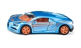 siku 1508, Auto Sportiva Bugatti Chiron, Auto Giocattolo per Bambini, Metallo/Plastica, Blu/Arancio, Porte Apribili