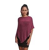 creazioni unique Poncho Coprispalle da Donna Elegante da Cerimonia o Sera - Poncho Donna in Rete di Viscosa Termica con Essenza di Fiore di Ciliegio (Prugna)