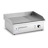 Royal Catering Fry Top Elettrico Doppio Piastra Elettrica per Grigliare RCPG42-M (548 x 350 mm, Piastra liscia + rigata, 3000 W)