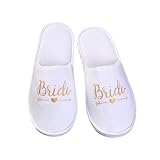 Ciabatte sposa bianche per matrimonio, pantofole sposa pantofole sposa matrimonio con suole 6MM per addio al nubilato Wedding Party EU:38~40 (Ciabatte sposa, Casual, Bianco)