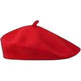 Makoto Nobu Basco Donna Rosso, Cappello Basco, Berretto Francese Classico Vintage Taglia Unica, Baschetto Berretti per Spring Estate, Autumn, Invernale