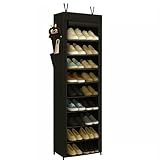 GBone Scarpiera Slim – Porta Scarpe Salvaspazio 11 Ripiani con Copertura, Fissaggio a Muro, Capienza 22 Paia, Design Nero Opaco Elegante per Casa e Ingresso.