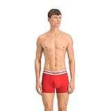 PUMA Everyday Placed Logo Boxers 2p, Biancheria Intima Uomo, Red Black, L