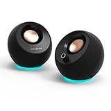 CREATIVE Pebble Pro (Nero) Altoparlanti per computer 2.0 USB-C con Bluetooth 5.3 e illuminazione RGB personalizzabile, audio USB e porta per cuffie/microfono