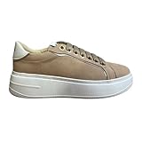 Keys Sneaker Casual in Pelle e Mesh Fondo Platform Beige K-10524 (Beige, Sistema Taglie Calzature EU, Adulto, Numero, Media, 37)