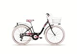 Bici Bambina Donna MBM Fleur 24" Cambio 6 Velocità (Nero)