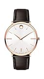 Movado Ultra Slim quadrante in Cuoio Uomo Orologio 0607089 argento