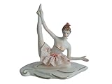 Capodimonte Visconti Statuetta in Porcellana di Ballerina, Decorazione Classica, Bianco e Rosa
