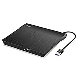 Cocopa Masterizzatore DVD Esterno, Lettore CD Esterno per PC Portatile Unità Esterna USB 3.0 DVD-R CD-RW Drive Dispositivo Ultra Slim Per Laptop Windows 98/ME/ 2000/XP/Vista/7/8/10/11 Mac Linux, Nero