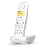 Gigaset A270 - Telefono Cordless con Vivavoce - Display Grafico Illuminato - Lunga durata delle batterie, Bianco [Versione Italiana]