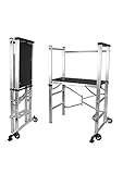 Svelt Trabattello Richiudibile in Alluminio – Altezza 1,55 m, Piano di Lavoro 88 cm, Ruote in PVC, Portata 100 kg, Compatto e Leggero per Fai da Te e Uso Domestico