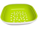 Tupperware Allegra - Ciotola esclusiva con coperchio, per servire (bianco e verde con colino)
