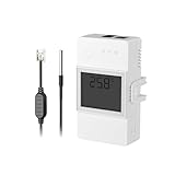 SONOFF THR320D+WTS01 20A Interruttore WiFi intelligente con schermo LCD per monitorare temperatura e umidità, controllo automatico di caldaie e irrigazione, compatibile con Alexa e Google Home