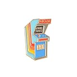 Spilla in pino denim, stile vintage, con retro smaltato, con decorazione colorata