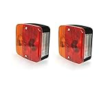 J/J Coppia Fanale Faro Posteriore Trattore Carrello Rimorchio Caravan + Lampadine
