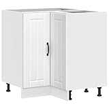 vidaXL Mobile Base ad Angolo Cucina Lucca Bianco in Legno Multistrato, Mobile Base angolare, unità Base angolare Cucina, Armadio Inferiore angolare