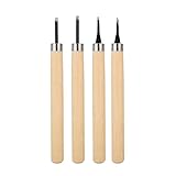 4pcs Scalpelli per Legno, Coltello da Intaglio del Legno Strumenti di Intaglio del Timbro di Gomma 1#