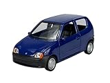 Welly modello auto compatibile con Fiat Seicento blu ca 1/34-1/39 Metal Model Auto Die Cast Nuovo in scatola