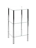 HAKU Möbel Scaffale cromo, Metallo, vetro di sicurezza - Dim. L 39 cm x A 77 cm x P 39 cm, Stile Moderno