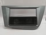 Mascherina Grigia Cornice telaio Adattatore autoradio stereo 2 doppio iso 1 DIN per Seat Leon 2005 > 2012 Con cassetto rimovibile MS269