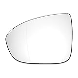 A ABSOPRO Specchio Retrovisore Sinistro per Opel per Vauxhall Meriva B 2010-2017 con Vetro di Ricambio con Piastra di Supporto Asferico Riscaldato Bianco