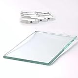 Ripiani compatibili con IKEA DETOLF Vetrinetta Ripiano Aggiuntivo Extra Vetro con Staffe Supporti (1 Vetrinetta + 8 Staffe Bianche, 1)