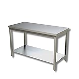 Ristoattrezzature Tavolo in Acciaio Inox Professionale 100x70x85h - Piano di Lavoro per Cucine, Ristoranti, Pizzerie