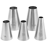 EXIN DEHCEN 5 Pezzi Punte per Piping Grandi, Beccucci Sac A Poche Professionali in Acciaio Inox, Beccucci Punte sac A Poche Grandi, Bocchette Decorative per Pasticceria per Decorare Crema Cupcake