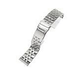 NBCNZCTSAS Cinturino for orologio da uomo liscio e lucido, resistente in acciaio inossidabile, adatto for accessori for orologi Breitling 20/22/24 mm Argento, Oro, Nero(Steel,20mm)