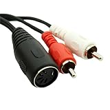 CABLEPELADO - Cavo audio stereo DIN femmina RCA maschio, cavo midi DIN 5 pin femmina a RCA, stereo, adatto per sistemi Bang & Olufsen, Naim, Quad