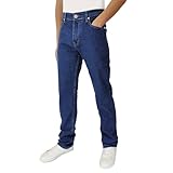 Mastino Jeans Uomo 5 Tasche Denim Pantalone Regular Fit Gamba Dritta Elasticizzato Vita Alta, Denim, 46