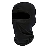fuinloth Passamontagna Moto, Maschera da Sci con protettore UV, Balaclava per Uomo/Donna Nero