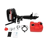 Motore fuoribordo 6,5 HP, motore fuoribordo a 4 tempi, motore a benzina 123 CC con sistema di accensione CDI, sistema raffreddato ad acqua, motore per barca da pesca gonfiabile, 40 cm/16 pollici