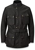 Belstaff Trialmaster Giacca di cera da moto, nero, 6XL