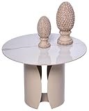 M2 Kollektion Tavolino Kira 1", altezza 42 cm, diametro = 60 cm, bianco crema