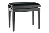 GEWA Piano Bench Deluxe, Solid Wood, Height Adjustable, Matte Black