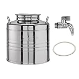 Generico Fusto in Acciaio INOX 18/10, Bidone da 30 Litri Contenitore Per Olio, Vino e Liquidi, Made in Italy, Completo di Rubinetto e Guarnizione