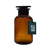 Kuishi barattolo di vetro ambrato da 250 ml, con coperchio, vetro riciclato al 45%, barattolo da farmacia, riutilizzabile - eco friendly - arredamento moderno per la casa - barattolo di polvere