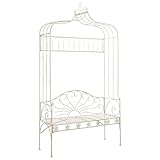 vidaXL Panchina da giardino in ferro da stiro per esterni, colore bianco antico/antico