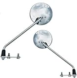 COPPIA SPECCHIETTI RETROVISORI + KIT MONTAGGIO COMPATIBILE CON PIAGGIO VESPA PX 150 CROMATO FAR