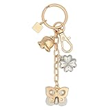 THUN - Portachiavi 3 charms icone - metallo, smalto a freddo - Collezione Sempre con me - 9.5 cm