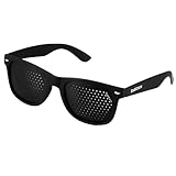 BATES VISION BLACK -Occhiali Stenopeici Allenare la Vista, con Foro Stenopeico Uomo Donna Good Look per Leggere, Vedere Lontano Made in Italy