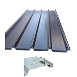 FT METALLI - Lamiera Grecata per Copertura Tettoia per Esterno Con Filtro Anticondensa lamiera acciaio zincato preverniciato - pannelli lamiera ondulata - adatti a qualsiasi superficie - Grigio 1500mm