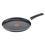 Tefal, Easy Cook & Clean B55509 - Padella per crêpe, 25 cm, rivestimento antiaderente, sicura, con segnale termico, fondo stabile, forma ideale, cottura sana, colore nero
