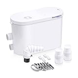 Aquamatix Silencio 2 Pompa Doccia 400W Trituratore Pompa Maceratore 145L/min 2 ingressi per doccia e lavandino Distanza di pompaggio verticale di 8 m con filtro a carbone