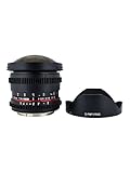 Samyang cine syhd8mv-n HD 8 mm T/3.8 obiettivo fisheye con obiettivo fisso de-disposto aperture e cappuccio staccabile per fotocamere Nikon (dx)