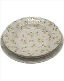 Blanc Mariclo SERVIZIOTAVOLA 18 Pezzi Decorato con Fiori Colore : Giallo/Bianco