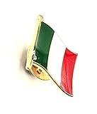 Spilla in metallo smaltato con bandiera italiana italiana, Metallo