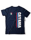 Generico Maglietta Catania Sport Calcio - T-Shirt Tifosi Ultras 46 Vari Colori Taglie dalla S alla XXL (S, Blu)