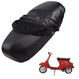 generico pelle copri sella moto Compatibile con Vespa 50 ALLUNGATA 1967-1971,coprisella moto,copri sella scooter,impermeabili,antipioggia,antipolvere e antisole (black)